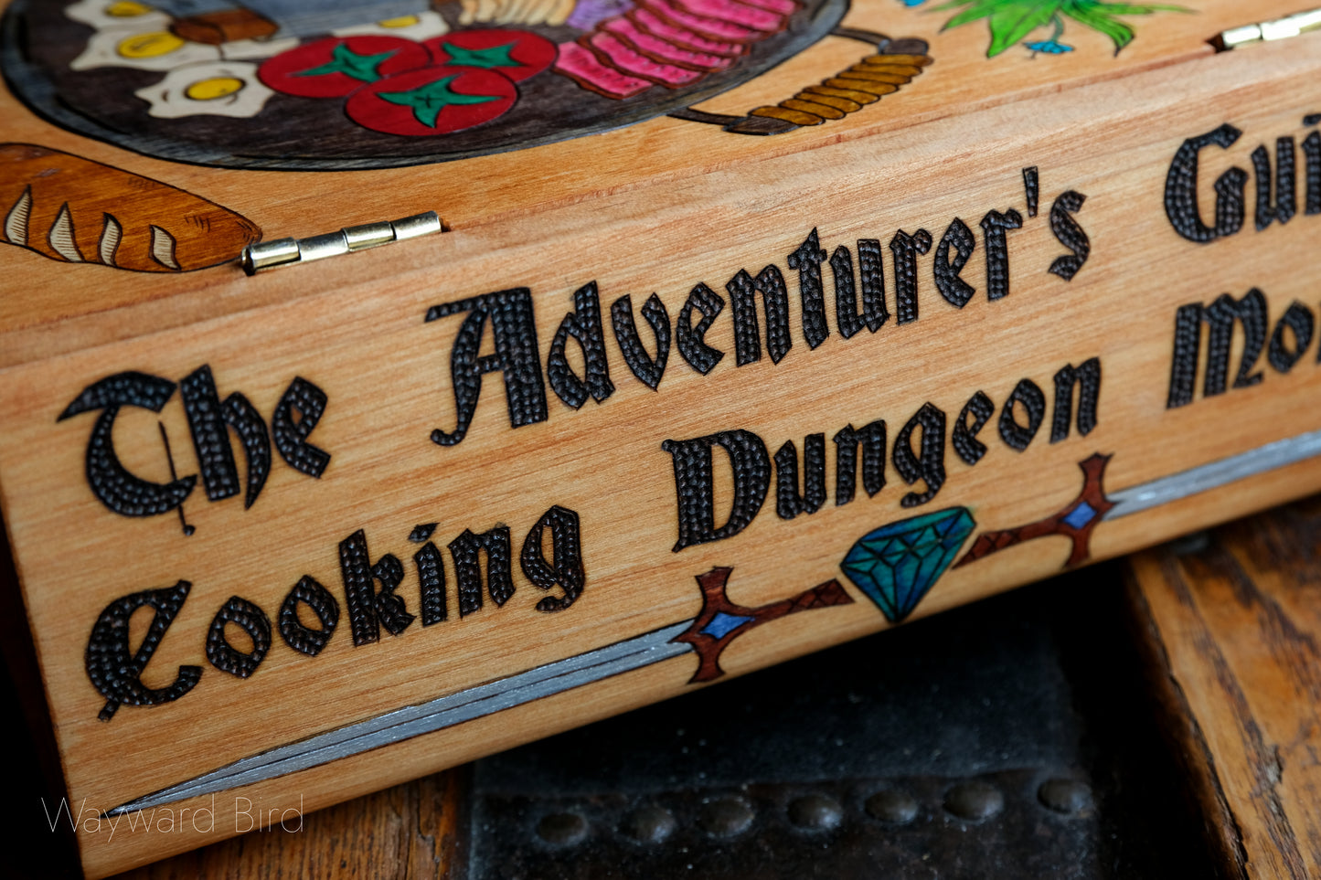 The Adventurer's Guide to Cooking Dungeon Monsters - Wooden Book Dice Box