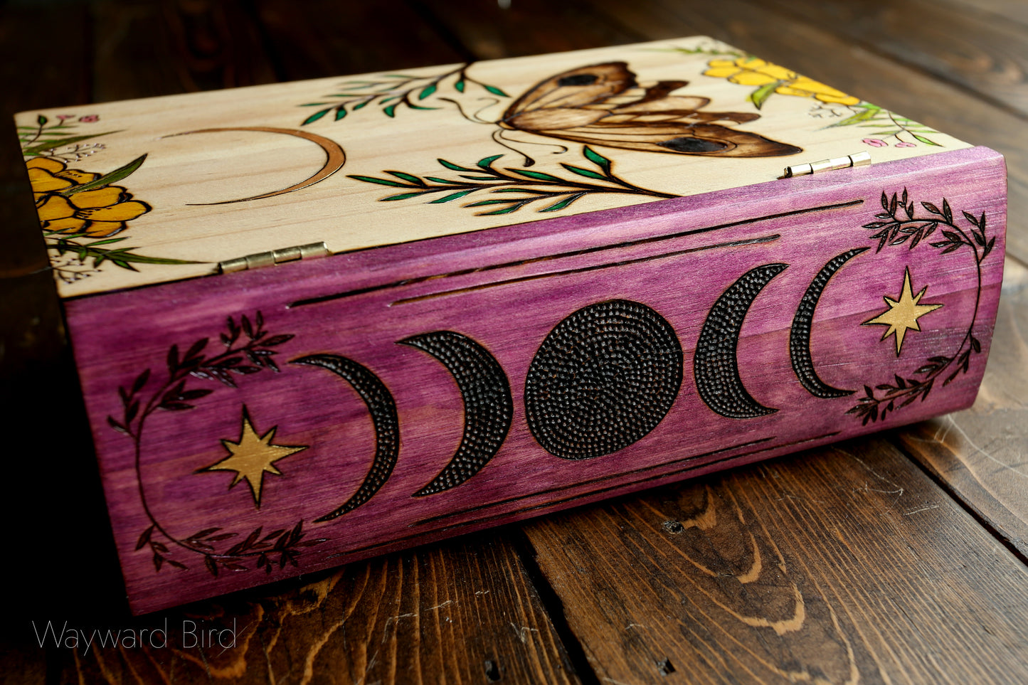 Witches Spellbook - Wooden Book Dice Box