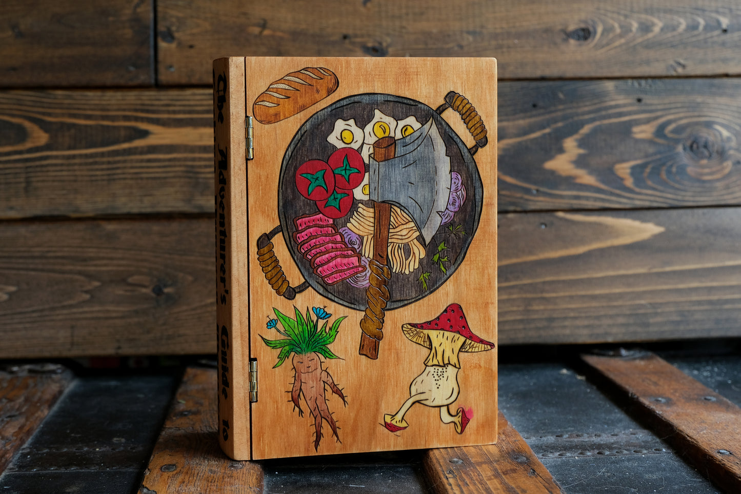 The Adventurer's Guide to Cooking Dungeon Monsters - Wooden Book Dice Box