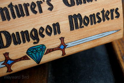 The Adventurer's Guide to Cooking Dungeon Monsters - Wooden Book Dice Box