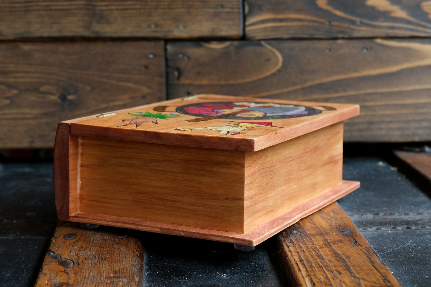 The Adventurer's Guide to Cooking Dungeon Monsters - Wooden Book Dice Box