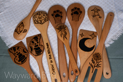 Hand-burned Wooden Kitchen Utensils